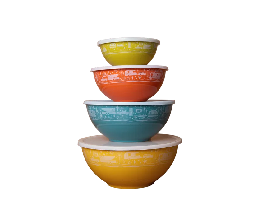 CC-006 – CAMP CASUAL Kitchen Bowl, Nesting Storage Bowl Set Of 4 With Lids